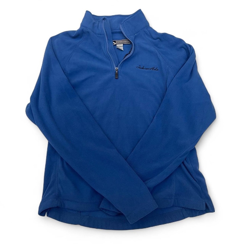 Storm Creek Jackson Hole Fleece Pullover Blue Quarter Zip Womens Medium
